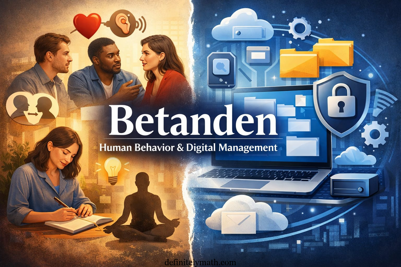 Illustration showing human behavior analysis and digital file management in everyday life